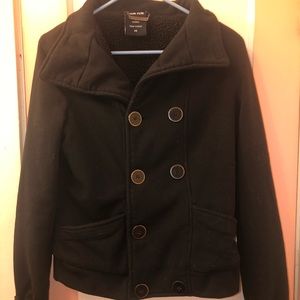 Black Peacoat by Faux Fur